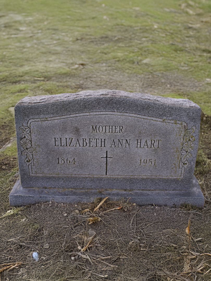 Elizabeth Ann Hart's grave. Photo 1